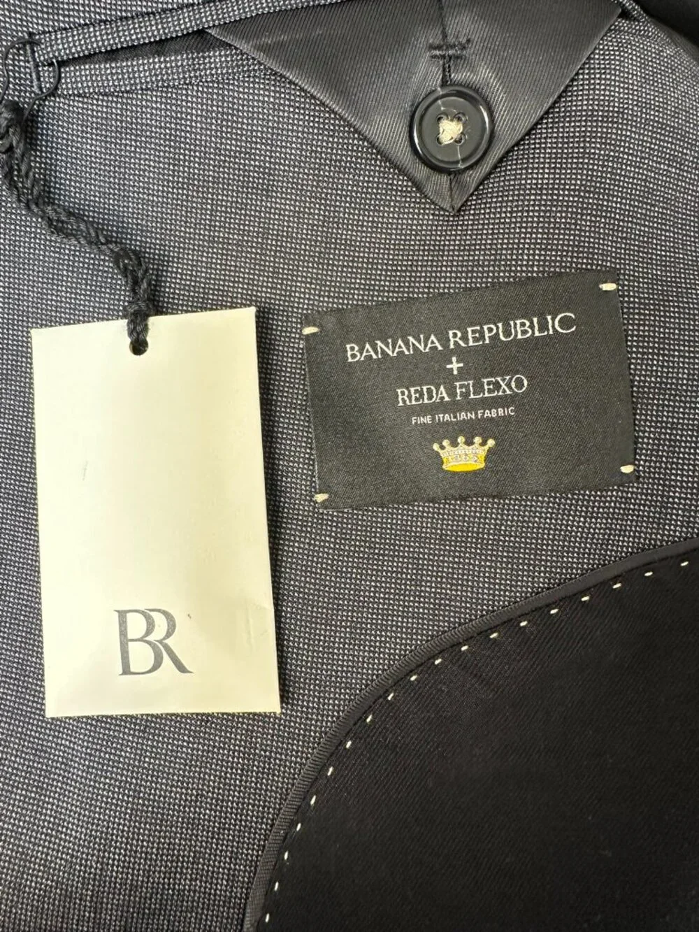 Banana Republic Men's Italian Signature Nailhead Slim Suit Jacket Size 48R Grey